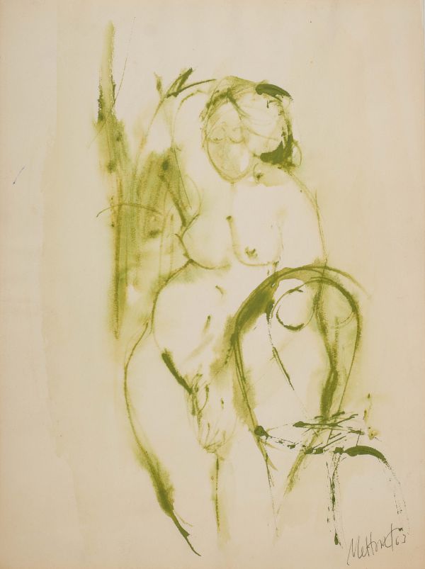 
                  Untitled, 1963, Ecoline on paper, 30 x 22,5 cm        