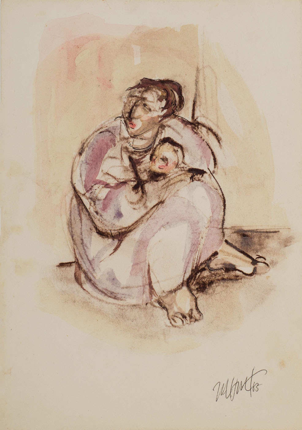 &Untitled&, 1963, Kağıt üzerine suluboya, 25 x 17 cm