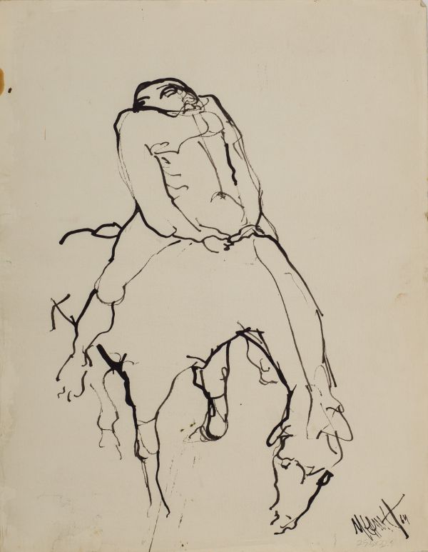 
                  Untitled, 1964, Black Indian ink on paper, 32,5 x 25 cm        