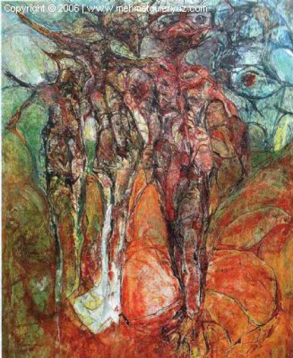 
                  Three people in nature, 1965, Oil on canvas, 115 x 88 cm        