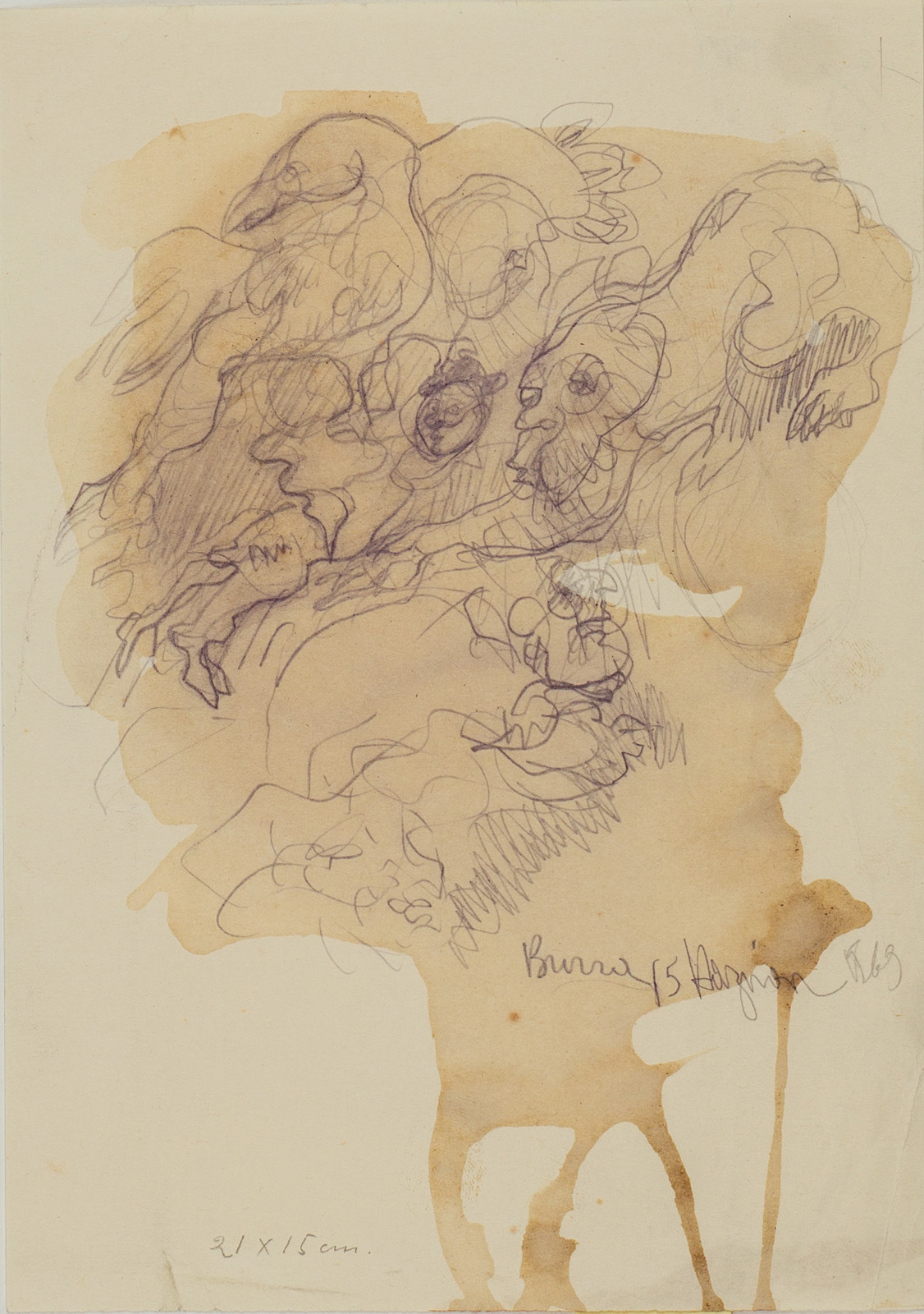 &15 June 1969 Bursa&, 1969, Kağıt üzerine mürekkep, kurşun kalem, 21 x 15 cm