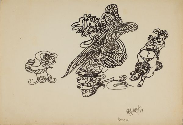 
                  Bursa 1969, 1969, Black indian ink on paper, bamboo pen, 25 x 36 cm        