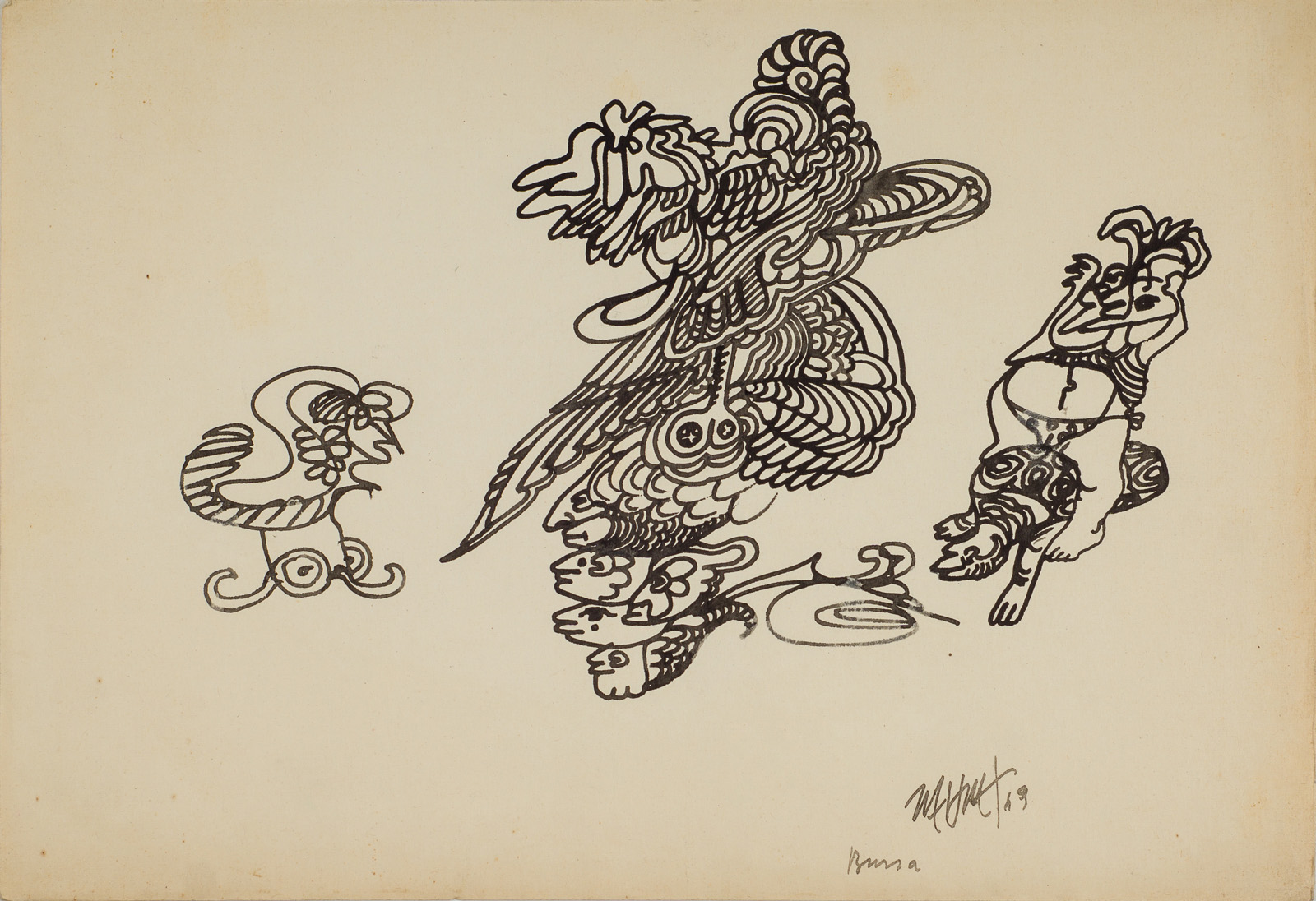 &Bursa 1969&, 1969, Kağıt üzerine çini, bambu kalem, 25 x 36 cm