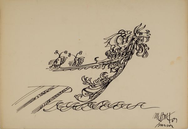 
                  Bursa 1969, 1969, Black indian ink on paper, bamboo pen, 25 x 36 cm        