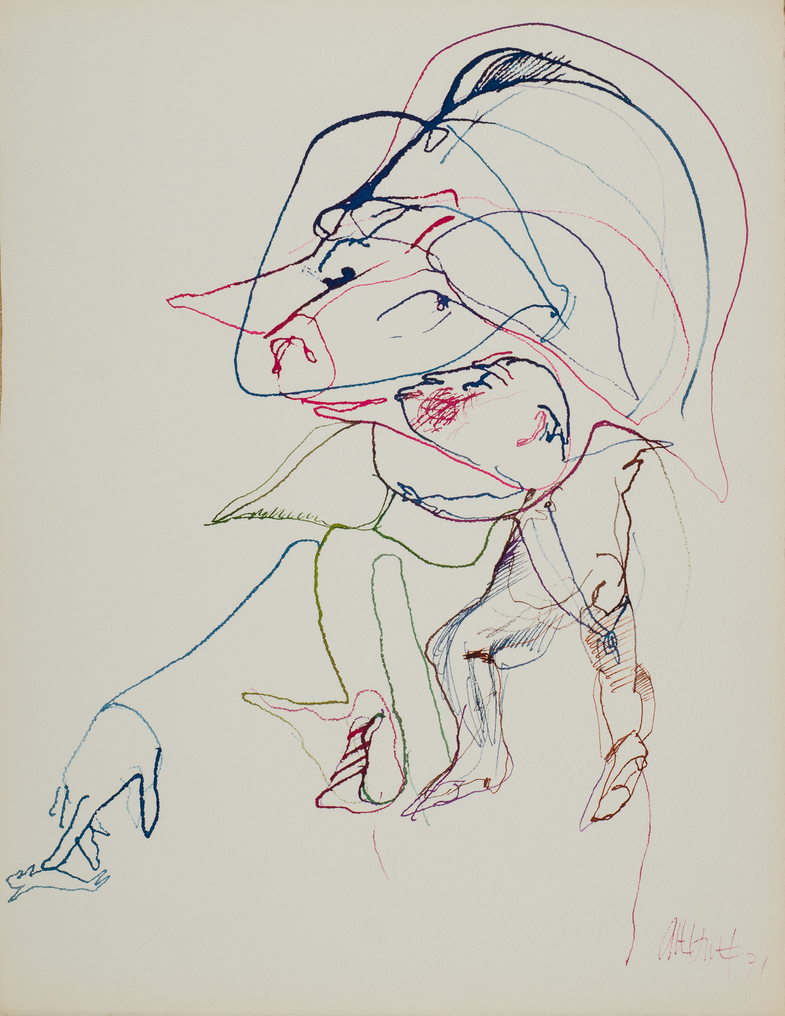 &Paris 1971&, 1971, Kağıt üzerine ekolin, 32,5 x 25 cm