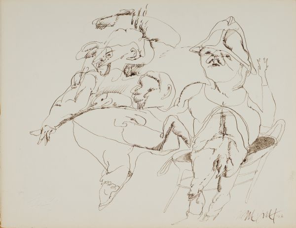 
                  Paris 1972, 1972, Ecoline on paper, 25 x 32,5 cm        