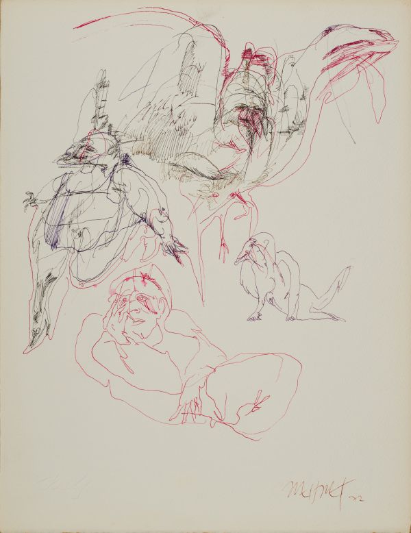 
                  Paris 1972, 1972, Ecoline on paper, 32,5 x 25 cm        