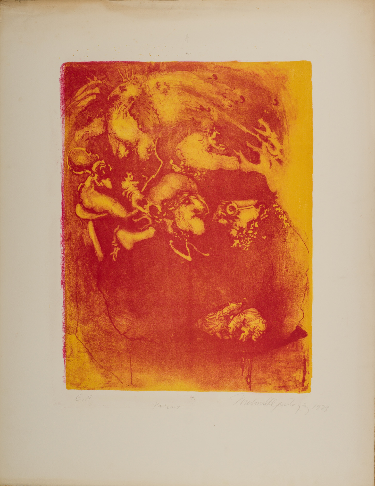 &Untitled E.A , 1973 Paris&, 1973, Litografi, 60,5 x 50,5 cm