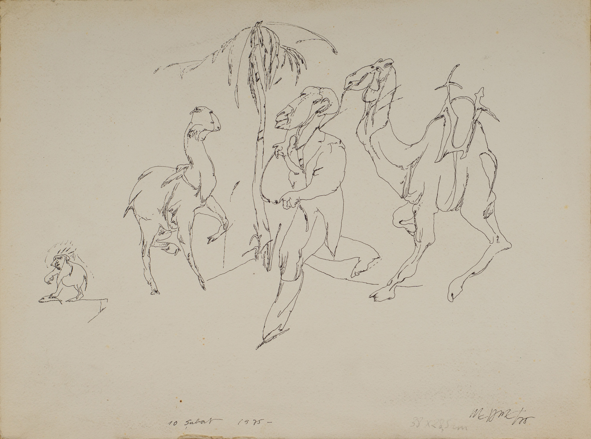 &An Important Person&, 1975, Kağıt üzerine renkli ekolin, 57 x 74 cm