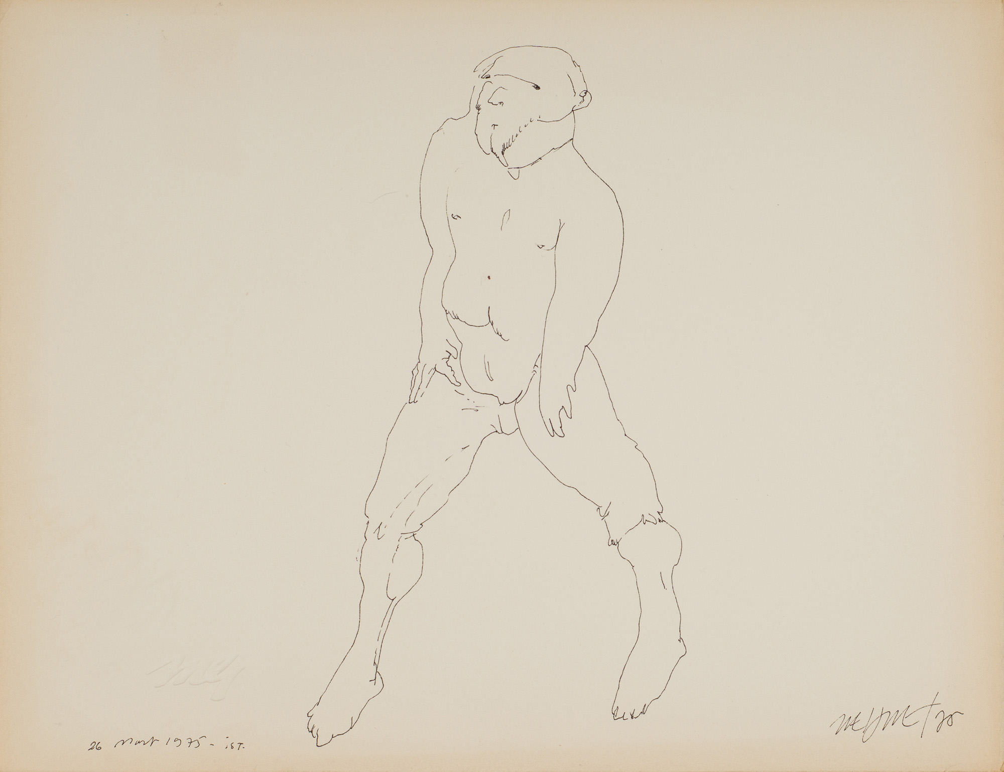 &March 26 , 1975 İstanbul&, 1975, Kağıt üzerine kurşun kalem, 25 x 32,5 cm