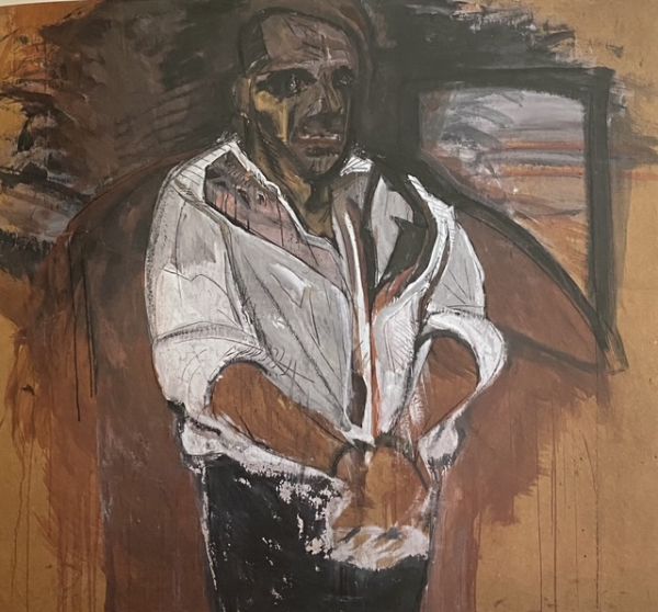 
                  The Prisoner, 1980, Mixed media on paper, 168 x 185 cm        