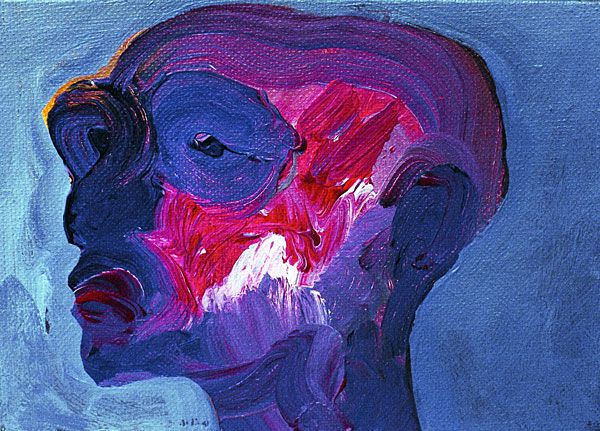 
                  Black Man II, 1982, Acrylic on canvas, 12.5 x 17.5 cm        