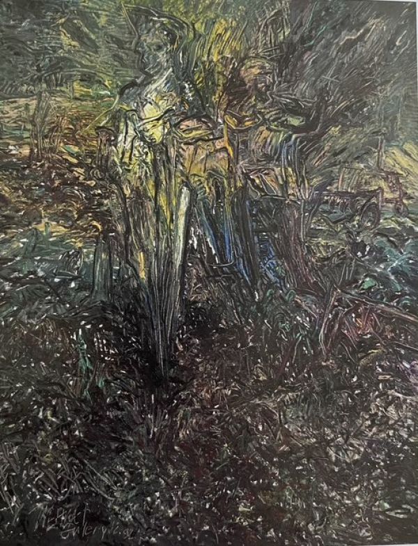 
                  The Farmer is in The Hole, 1992, Oil on canvas, 144 x 113 cm        
