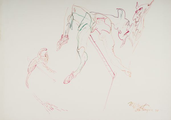 
                  Untitled, 1993, Ecoline on canvas, 57 x 77 cm        