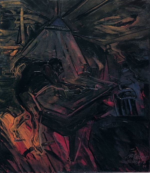 
                  Billiards "One Shot", 1996, Oil on canvas, 70 x 60 cm        