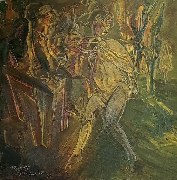 
                  Pastoral fun, 1996, Oil on canvas, 50 x 50 cm        