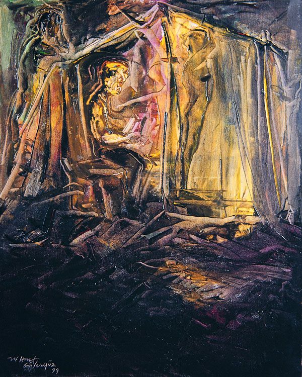 
                  The Tent Beauty, 1999, Oil on canvas, 70 x 56 cm        