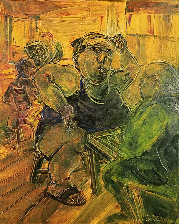 
                  Backgammon, 1999, Oil on canvas, 70 x 55 cm        