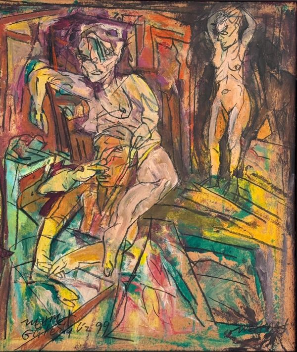 
                  Untitled, 1999, Craft marufle on acrilic, 70 x 65 cm        